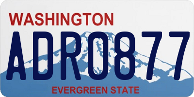 WA license plate ADR0877