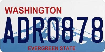WA license plate ADR0878
