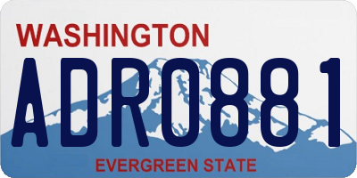 WA license plate ADR0881