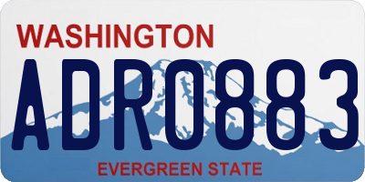 WA license plate ADR0883