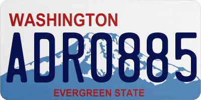 WA license plate ADR0885