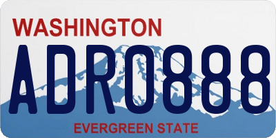 WA license plate ADR0888