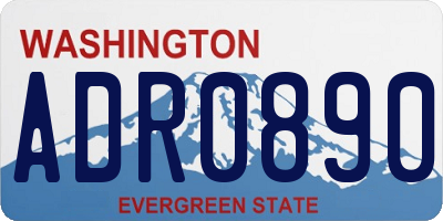 WA license plate ADR0890