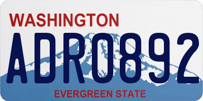 WA license plate ADR0892
