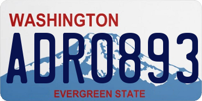 WA license plate ADR0893
