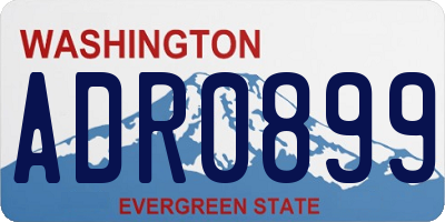 WA license plate ADR0899