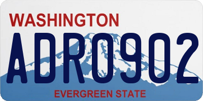 WA license plate ADR0902