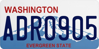 WA license plate ADR0905