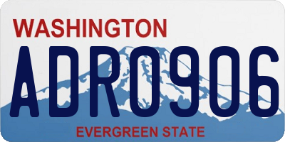 WA license plate ADR0906