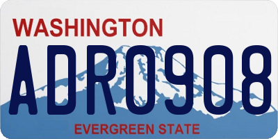 WA license plate ADR0908