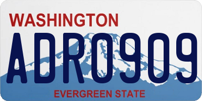 WA license plate ADR0909