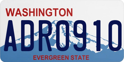 WA license plate ADR0910