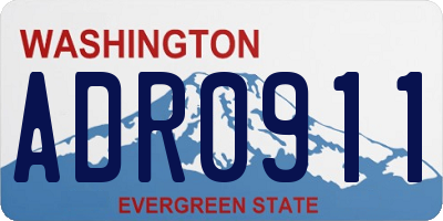 WA license plate ADR0911