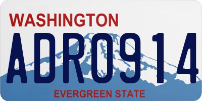 WA license plate ADR0914