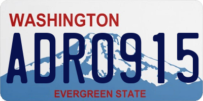 WA license plate ADR0915