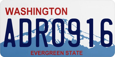 WA license plate ADR0916