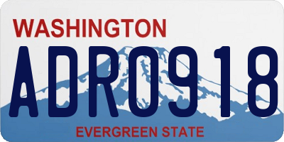 WA license plate ADR0918