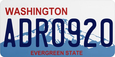 WA license plate ADR0920