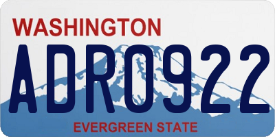 WA license plate ADR0922