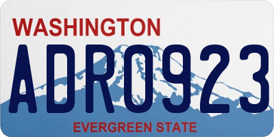 WA license plate ADR0923