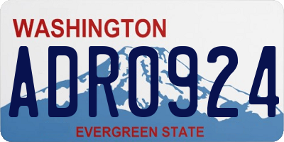 WA license plate ADR0924