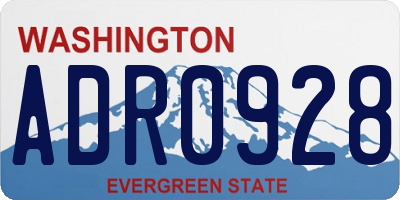 WA license plate ADR0928