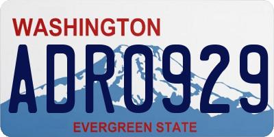 WA license plate ADR0929