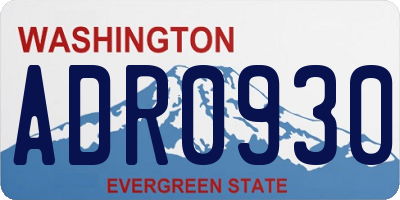 WA license plate ADR0930