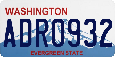 WA license plate ADR0932