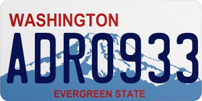 WA license plate ADR0933