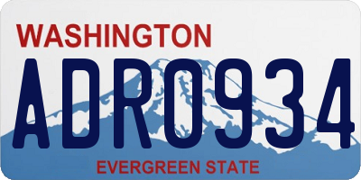 WA license plate ADR0934