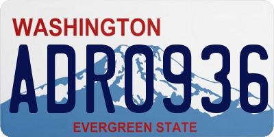 WA license plate ADR0936