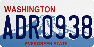 WA license plate ADR0938