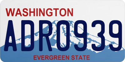 WA license plate ADR0939