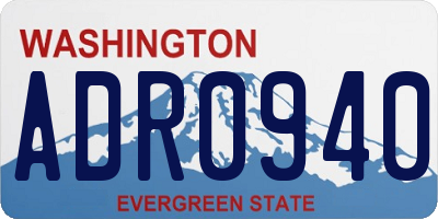 WA license plate ADR0940