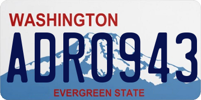 WA license plate ADR0943