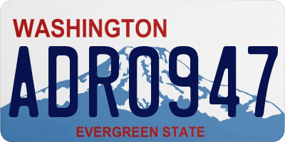 WA license plate ADR0947