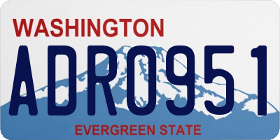 WA license plate ADR0951