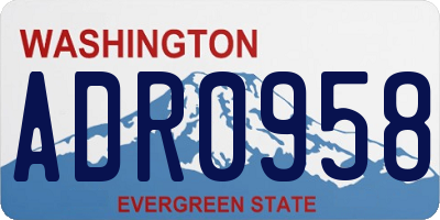 WA license plate ADR0958