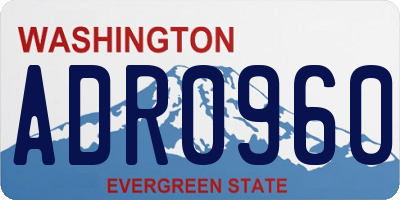 WA license plate ADR0960