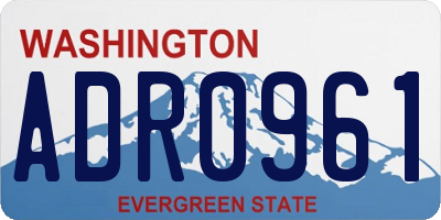 WA license plate ADR0961