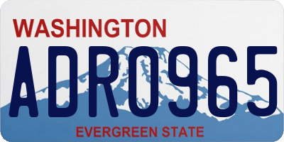 WA license plate ADR0965