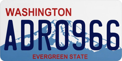 WA license plate ADR0966