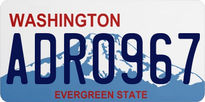 WA license plate ADR0967