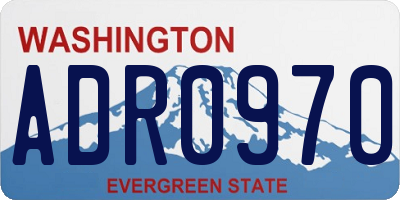 WA license plate ADR0970