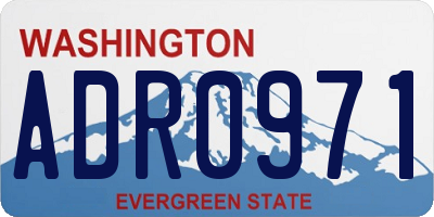 WA license plate ADR0971
