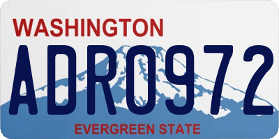 WA license plate ADR0972