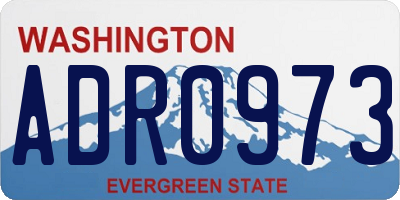 WA license plate ADR0973