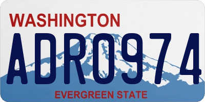 WA license plate ADR0974