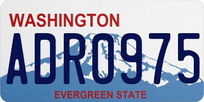 WA license plate ADR0975